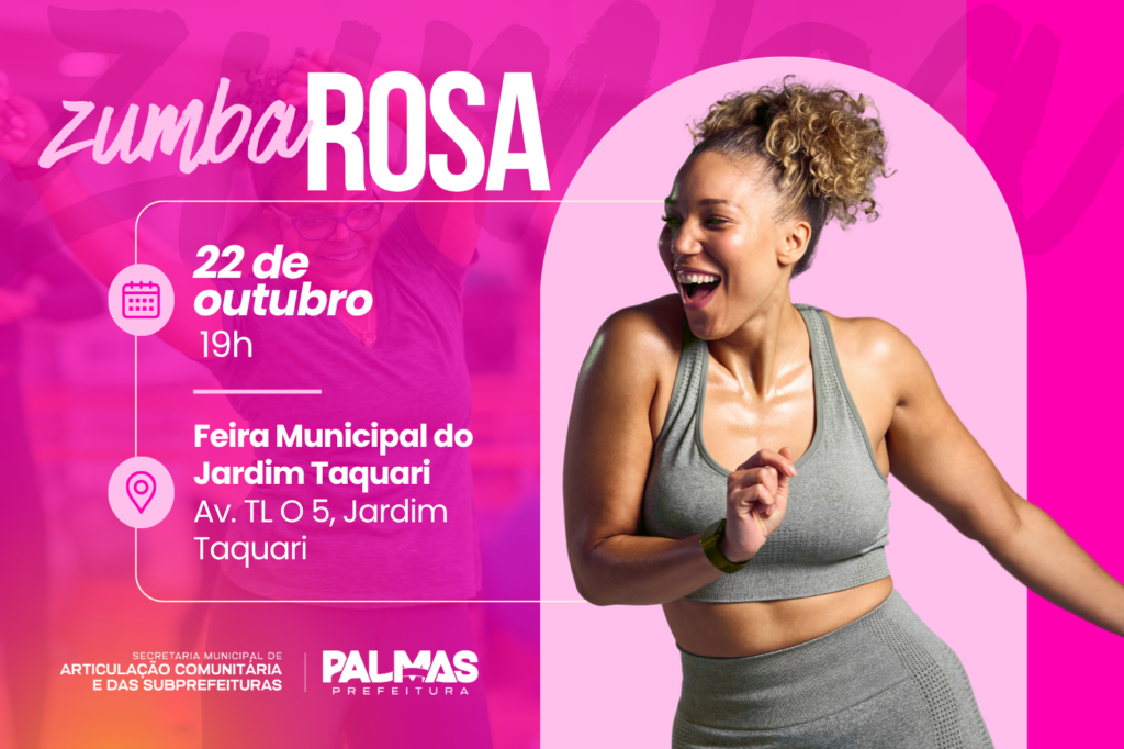 Jardim Taquari recebe Zumba Rosa gratuito nesta quinta